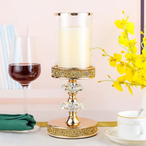 Miniatura 7 de Portavelas de pilar, candelabros de cristal para bodas, fiestas, eventos, Navidad, decoración del hogar, centros de mesa CH028D (M)