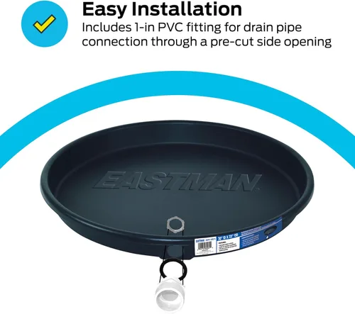 Miniatura 5 de Bandeja de drenaje para calentador de agua Eastman con guarniciones de PVC, compresión de 20 pulgadas ID x 22 pulgadas OD, 60076