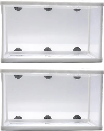 Miniatura 4 de Anxingo Paquete de 2 redes para criadores de peceras, caja de incubación de aislamiento de peces, caja de incubación de marco de plástico, caja