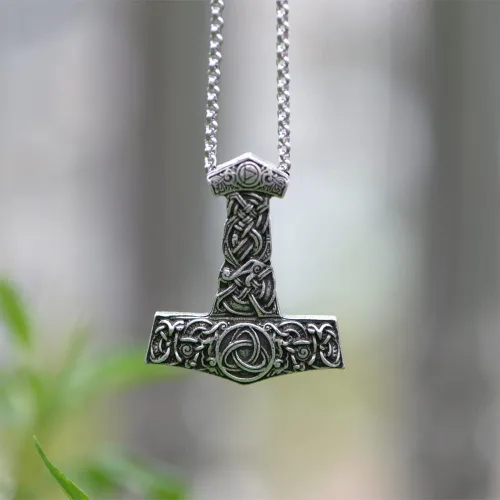 Miniatura 6 de LANGHONG Collar vikingo nórdico para hombre, brújula vegvisir, collar original de talismán, 1 ud