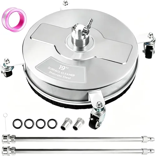 Miniatura 12 de Hourleey Limpiador de superficies de lavadora a presión de 20 pulgadas con asas dobles, limpiador de superficies de acero inoxidable con 4 ruedas