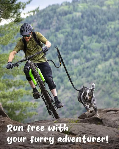 Miniatura 2 de Correa de bicicleta para perros – Accesorio de bicicleta manos libres para perros, absorción de golpes segura, longitud ajustable, fácil de instalar