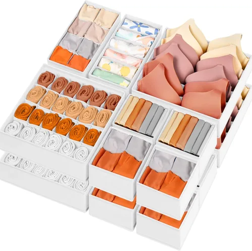 Miniatura 14 de Organizador de Cajones para Ropa, Juego de 8 Organizadores de Cajones para Ropa de Bebé, Ropa Interior, Calcetines, Organización y Almacenamiento
