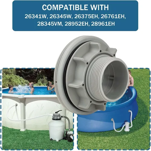 Miniatura 6 de Kit de conector de filtro roscado para piscina, para piscina Intex sobre el suelo Parte 10256 10255, piezas de repuesto para colador grande Intex