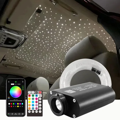 Miniatura 12 de ATOKEE Kit de 150 piezas de techo Starlight activado por sonido, hebras de fibra de 0.03 pulgadas y 6.5 pies, luces de estrella de 16 W