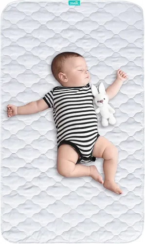Almohadillas de entrenamiento para ir al baño para niños pequeños, protector de colchón de cuna impermeable para almohadilla de humectación, Blanco