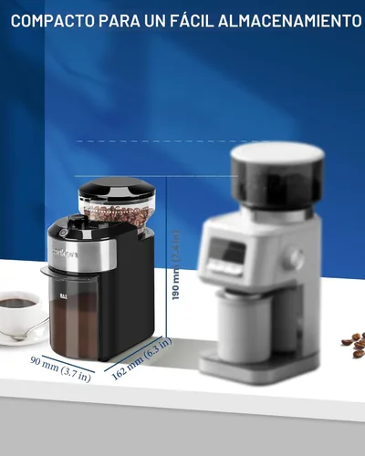 Miniatura 6 de Lonkion Molinillo de café eléctrico de rebabas - Molinillo de rebabas ajustable con 28 ajustes precisos de molienda para 12 tazas - Molinillo