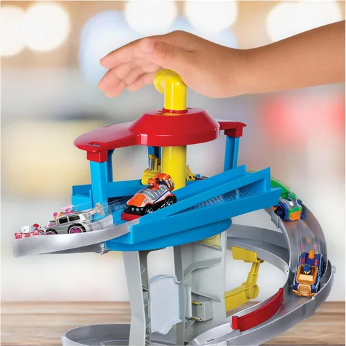 Miniatura 6 de Paw Patrol Adventure Bay Lookout Tower Playset con 2 vehículos de metal fundido a escala 1:55 (Chase y Marshall): Twin Track Rescue Way, set de 25