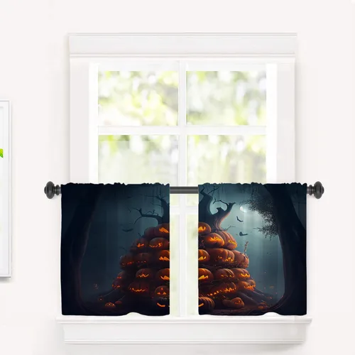 Miniatura 128 de Cortinas opacas de cocina con pintura al óleo de Europa rosa y negra para ventanas, cenefas opacas modernas de torre Eiffel de poliéster multicapa