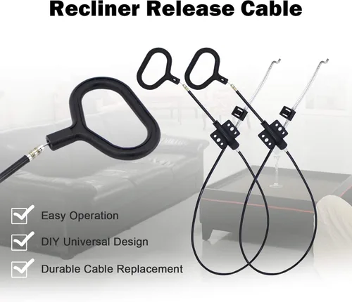 Miniatura 6 de Nonley Cables reclinables para sofá, paquete de 2 cables de liberación de sofá, piezas de repuesto para sillón reclinable, anillo D, asa de tirar