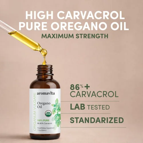 Miniatura 3 de Aceite Esencial Orgánico de Orégano - 100% Puro Aceite de Orégano Griego No Diluido con Carvacrol - Más del 86%, No GMO, Gotas Líquidas Orgánicas