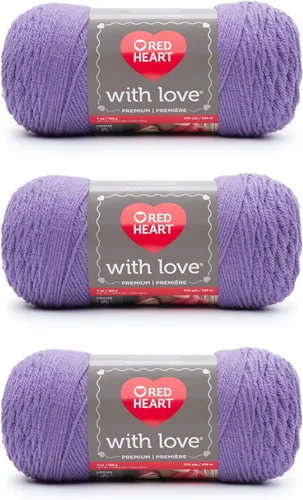 Miniatura 35 de Red Heart with Love Berry - Hilo rojo – Paquete de 3 unidades de 6.98 oz/7 onzas – Acrílico – 4 medianos (peinado) – 370 yardas – Tejido/ganchillo