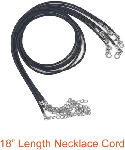 Miniatura 3 de Paxcoo 50 cordones de collar encerado negro de 18 pulgadas para hacer joyas