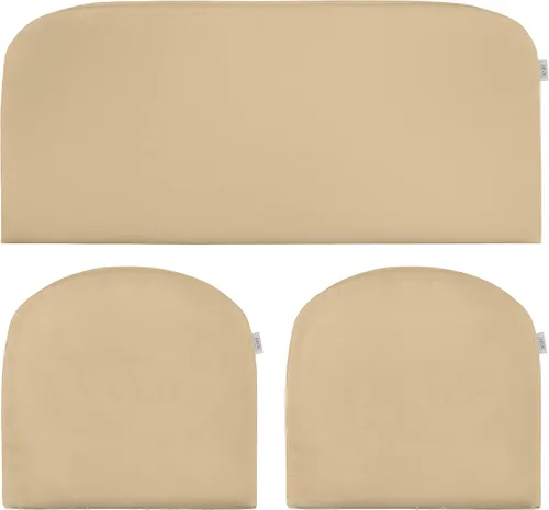 RSH DECOR: Juego de 3 cojines de mimbre de espuma | 41 x 19 y 19 x 19 | Tela hilada para todo tipo de clima | Resistente al agua | Sofá biplaza al