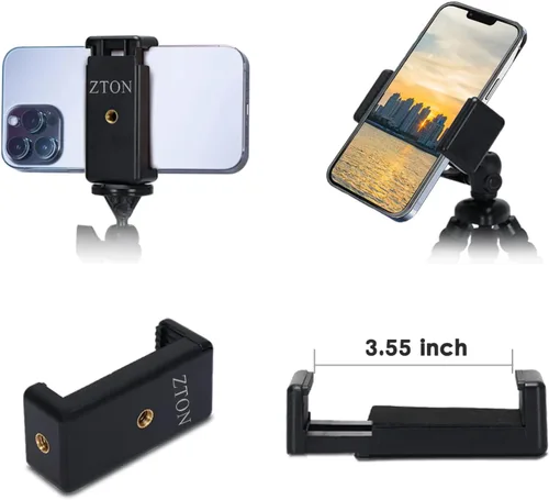 Miniatura 5 de ZTON trípode flexible para teléfono celular pequeño, montaje para teléfono celular ajustable, soporte Octopus universal para iPhone, Samsung, cámara