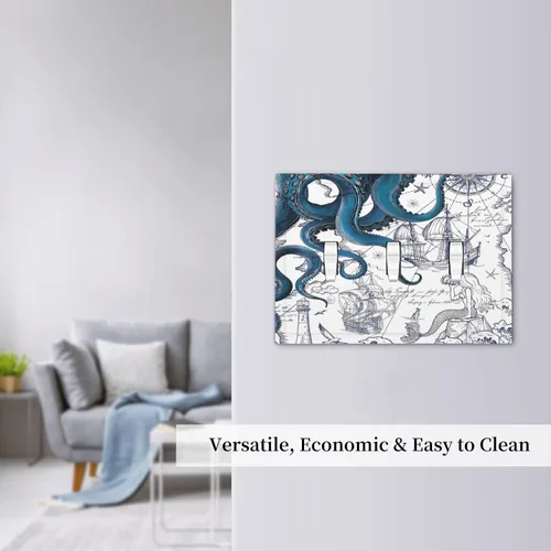 Miniatura 368 de Cubiertas de placa de pared de 3 gang con interruptor de luz de triple palanca, en negro y dorado con esplendor de oro rosa, estampado floral
