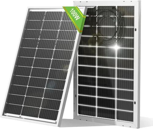 ECO-WORTHY Bifacial - Cargador de energía para módulo fotovoltaico rígido monocristalino de alta eficiencia de 100 vatios y 12 voltios para