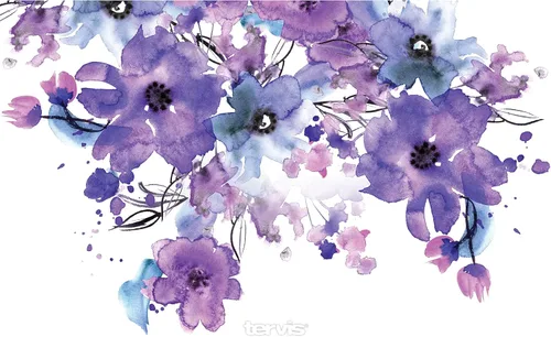 Miniatura 2 de Tervis Vaso aislado de cristal de doble pared hecho en Estados Unidos con acuarela floral morado que mantiene las bebidas frías y calientes, 16