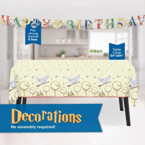 Miniatura 3 de Kit de decoración de cumpleaños de Harry Potter Suministros para fiesta de cumpleaños de Harry Potter Con cubierta de mesa de Harry Potter