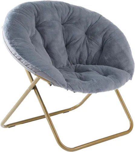 Miniatura 13 de Sweetcrispy Silla Cómoda para Adultos, Silla Plegable para Sala de Estar, Sillón Suave de Pelo Sintético para Dormitorio, Silla de Lectura Cómoda