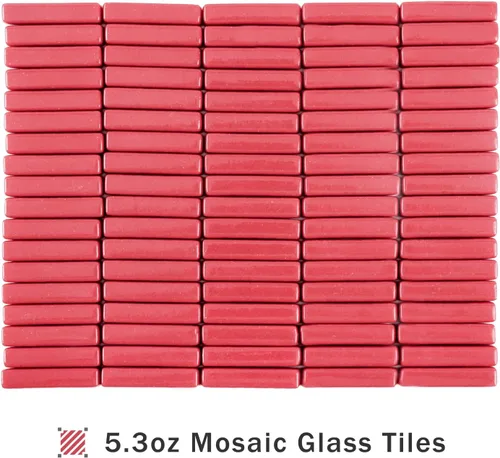 Miniatura 4 de Youway Style Tiras de Azulejos de Mosaico para Manualidades a Granel, 150g de Piezas de Vidrio de Mosaico Rojo para Manualidades DIY Arte de Mosaico