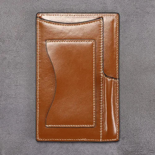 Miniatura 5 de HISCOW Bloc de notas y cuaderno de bolsillo de cuero italiano, bloc de notas de 3 x 5 con soporte seguro para bolígrafo, organizador de notas marrón