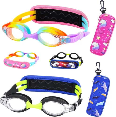 Miniatura 13 de Gafas de natación para niños de 2 a 6 años, gafas para niños sin jalar el cabello, gafas para niños con banda para la cabeza acolchada 1pk Kids