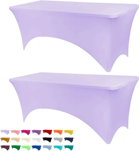 Miniatura 39 de BDDC - Fundas de mesa para mesas de 6 pies, manteles elásticos lavables y resistentes a las arrugas de color azul real de 6 pies para eventos