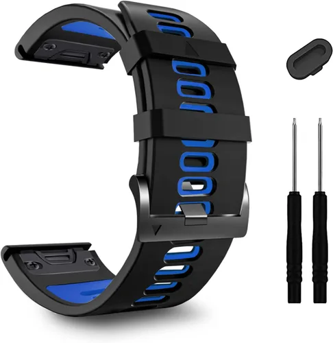 Miniatura 9 de ZPJPPLX 26mm Correas de reloj de fácil ajuste para tactix 8 Fenix 8 51mm 7X Pro 6X 5X, correas deportivas de silicona suave compatibles para Garmin