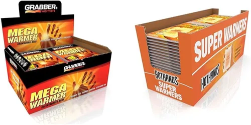 Grabber Calentadores corporales de 18 horas, 30 unidades y supercalentadores HotHands para cuerpo y manos, calentadores activados por aire naturales