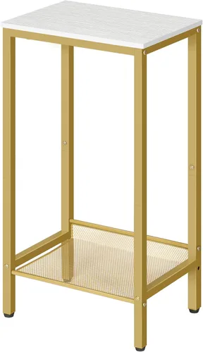 Miniatura 13 de HOOBRO Mesa auxiliar alta, mesa de teléfono industrial con estantes de malla ajustables, para sala de estar, dormitorio, entrada, oficina