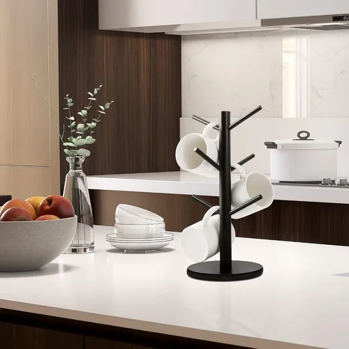 Miniatura 3 de MyLifeUNIT Soporte para Tazas, Soporte para Tazas de Café con 6 Ganchos (Negro) MyLifeUNIT