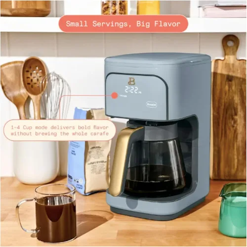 Miniatura 3 de Beautiful Cafetera de goteo programable de 12 tazas de Drew Barrymore (azul aciano)