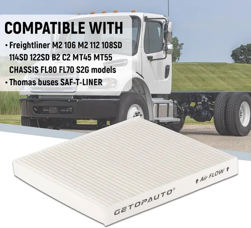 Miniatura 3 de GETOPAUTO PA5359 Filtro de aire de cabina apto para Freightliner M2 106 112 108SD 114SD 122SD camiones o autobuses reemplaza N10G-36000006 AF26427