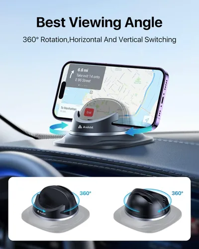 Miniatura 4 de andobil Soporte de teléfono de automóvil mejorado 2026, ultra estable y soporte de teléfono de silicona para tu automóvil, giratorio de 360°