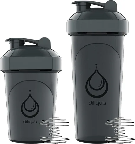 Miniatura 3 de diliqua Paquete de 10 botellas agitadoras con batidores de alambre para mezclas de proteínas, a prueba de fugas, sin BPA y aptas para lavavajillas