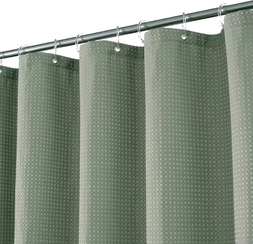 Miniatura 21 de Barossa Design Cortina de ducha blanca con tejido gofre, calidad de lujo, cortinas de ducha de tela para baño, tela con patrón de piqué, repelente