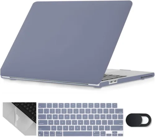 Miniatura 46 de Se7enline Funda compatible con MacBook Air de 15 pulgadas M4 M3 M2 2022-2025 A2941/A3114/A3241, funda rígida para laptop Mac Air 15.3, funda Azul