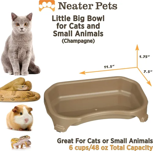 Miniatura 6 de Neater Pet Brands Cuencos para gatos de gran capacidad, cuenco de agua para gatos, reptiles, pollos, aves y animales pequeños, cuenco de comida