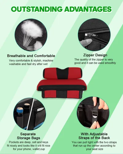 Miniatura 3 de SCITOO Funda de asiento para carrito de golf EZGO TXT, funda de asiento suave y cómoda, fácil de instalar