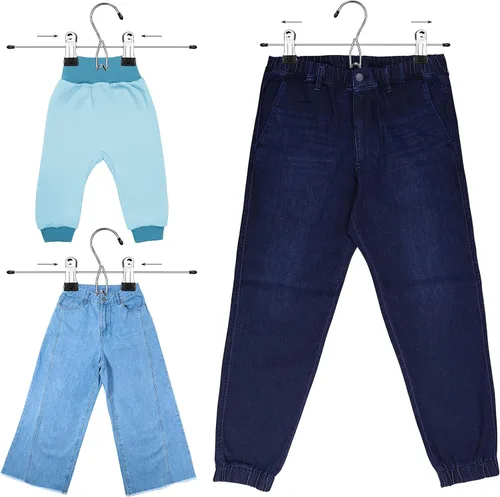 Miniatura 4 de 12 piezas de suministros de dormitorio universitario decoración falda pantalones perchas con clips resistente clip ahorro de espacio apilable añadir