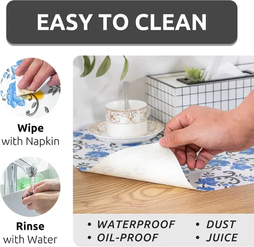 Miniatura 4 de FIFTY FEET Revestimiento de estante de 18 x 96 pulgadas para armarios de cocina, revestimiento de cajón de PVC para cómoda antideslizante para baño
