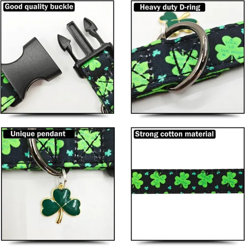 Miniatura 5 de Collar de perro con patrones de flores con accesorios, collares de algodón suave para perros pequeños, medianos y grandes, hembras y machos
