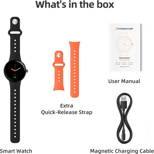 Miniatura 9 de Parsonver Reloj inteligente AMOLED para hombres y mujeres, pantalla siempre encendida, rastreador de fitness, responder/realizar llamadas, 2 bandas