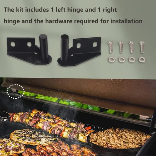 Miniatura 2 de Kit de bisagra de tapa 1 x lado izquierdo y 1 x bisagra lateral derecha compatible con muchos modelos de parrillas Traeg-er bisagras, para el kit