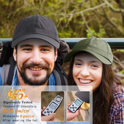Miniatura 58 de Gorra de béisbol impermeable para hombre, sombrero de lluvia plegable para correr al aire libre, sombrero de pesca solar