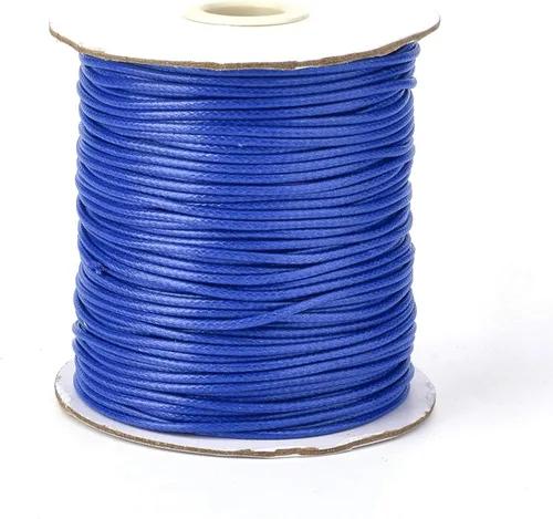 Miniatura 23 de Cordón de poliéster encerado coreano de 100 yardas, hilo de cordón trenzado beige para collar, cuerda de alambre de 0.079 pulgadas con carrete
