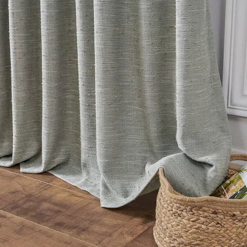 Miniatura 4 de Cortinas semitransparentes con textura de lino natural gris para sala de estar/dormitorio, con pestaña trasera, 2 paneles, 40 pulgadas de ancho x 84