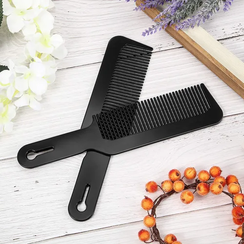 Miniatura 6 de Boao Peines de peluquero de 3 piezas con parte superior plana, corte de pelo para corte de pelo para corte plano y cortadora (negro)