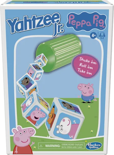 Hasbro Gaming Yahtzee Jr.: Peppa Pig Edition Juego de mesa para niños de 4 años en adelante, juego de contar y emparejar para preescolares